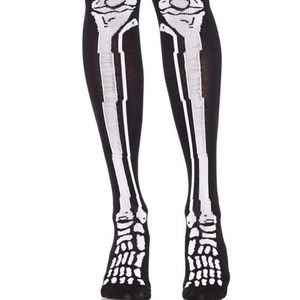 Leg Avenue Skeleton Print Over The Knee Socks 5596